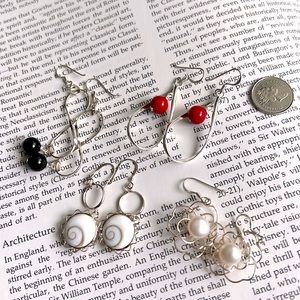 NWOT Earrings - all silver stamped